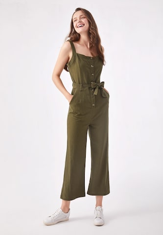 AIKI KEYLOOK Jumpsuit 'Olive It' in Green: front