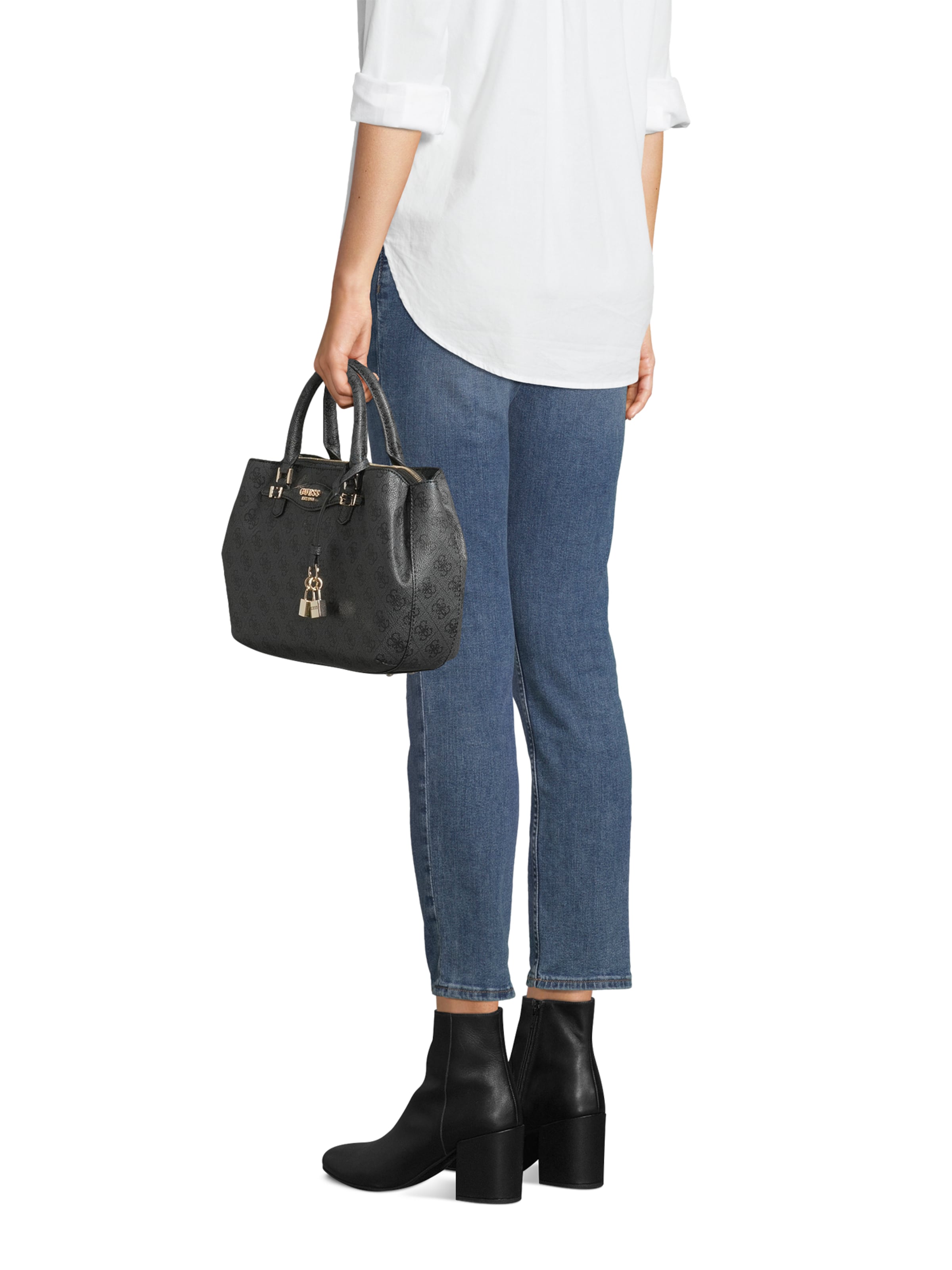 pelēks GUESS Rokassomiņa 'KATYA GIRLFRIEND SATCHEL'