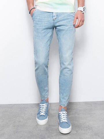 Coupe slim Jean 'P1077' Ombre en bleu : devant