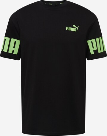 PUMA Functioneel shirt 'POWER' in Zwart: voorkant
