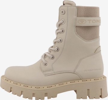 TOM TAILOR Schnürstiefelette in Beige: Vorderseite