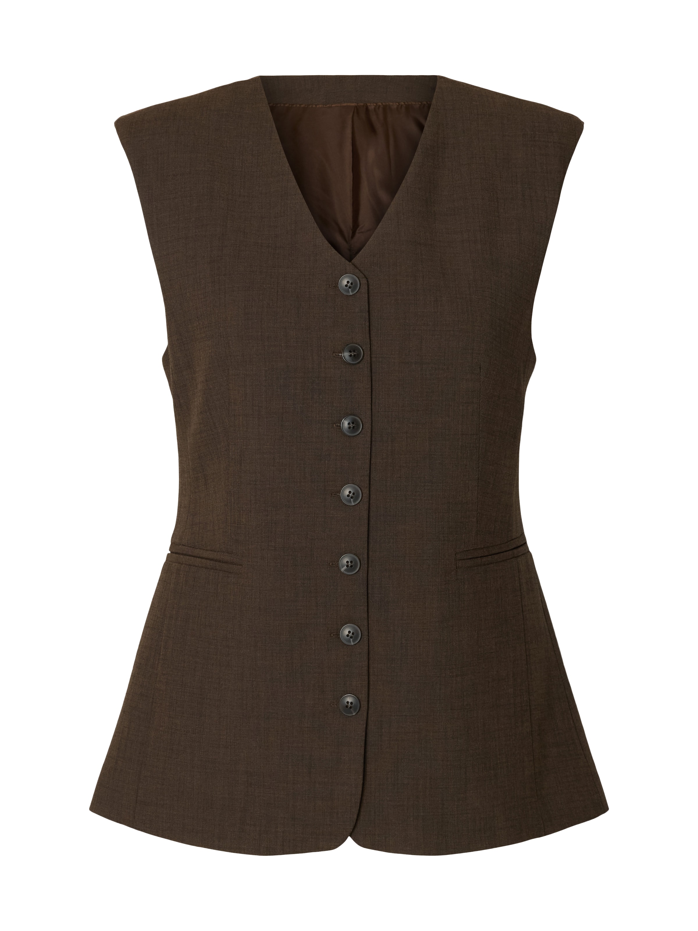 SELECTED - Chaleco para traje 'SLWFITTED' en marrón: frente