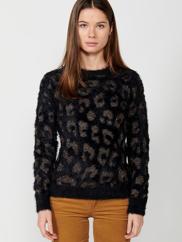 Pull-over KOROSHI en noir : devant