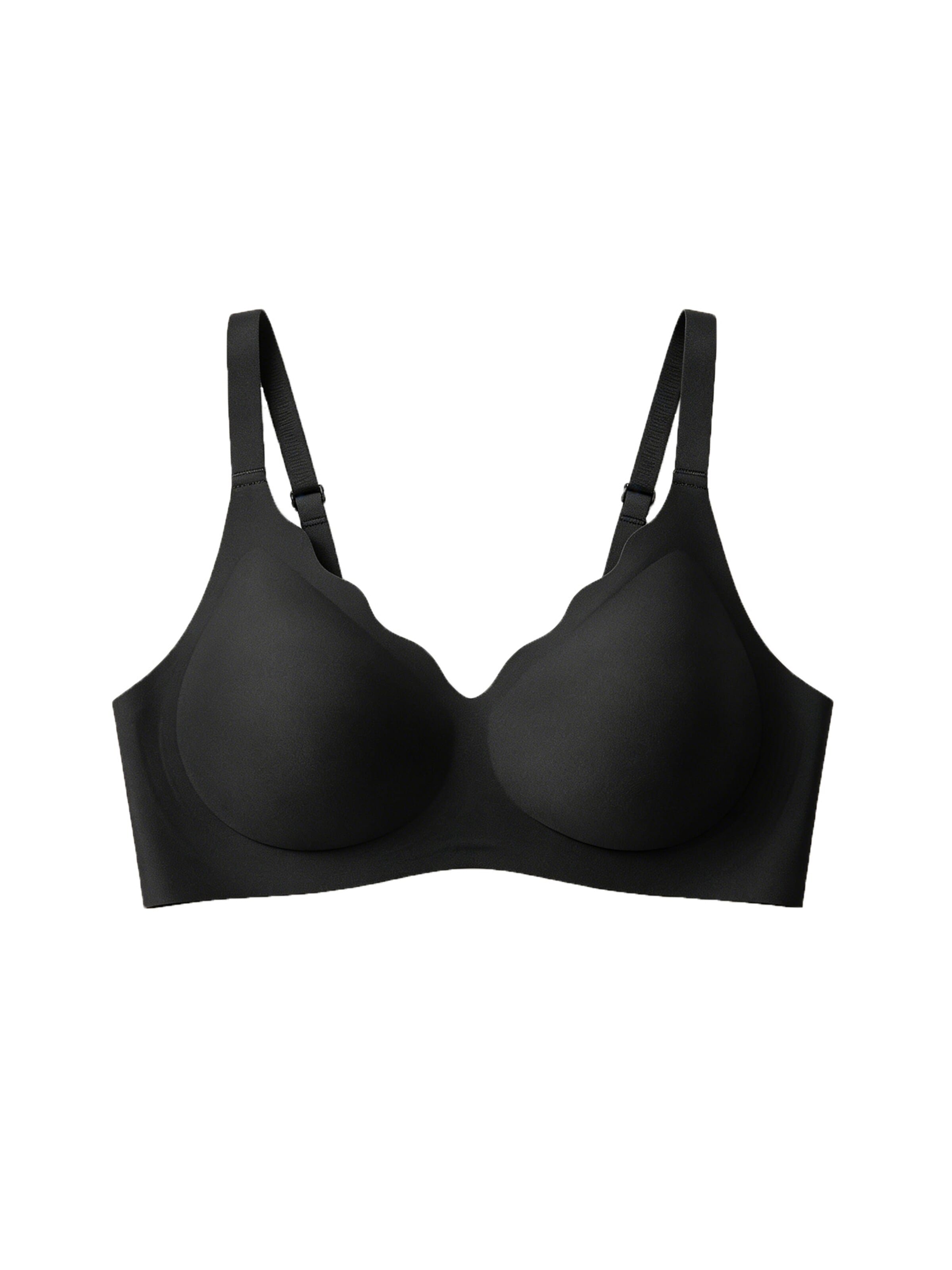 SHARICCA Push-up Bra 'SHARICCA Seamless Wireless Bra' in Black: front