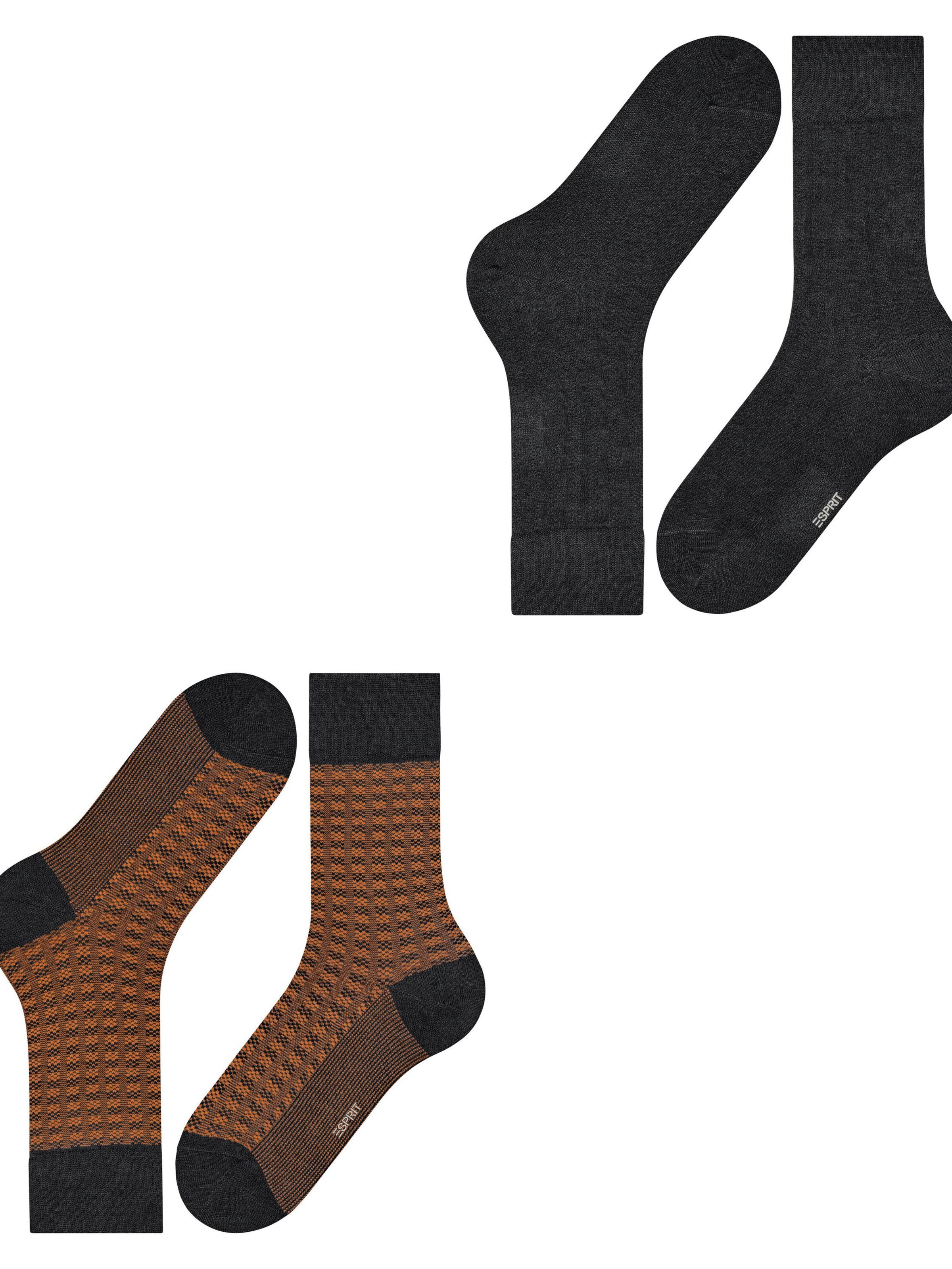 ESPRIT Socks 'Houndstooth 2-Pack' in Grey