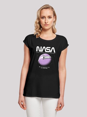 F4NT4STIC Shirt 'NASA Shuttle Orbit' in Black: front