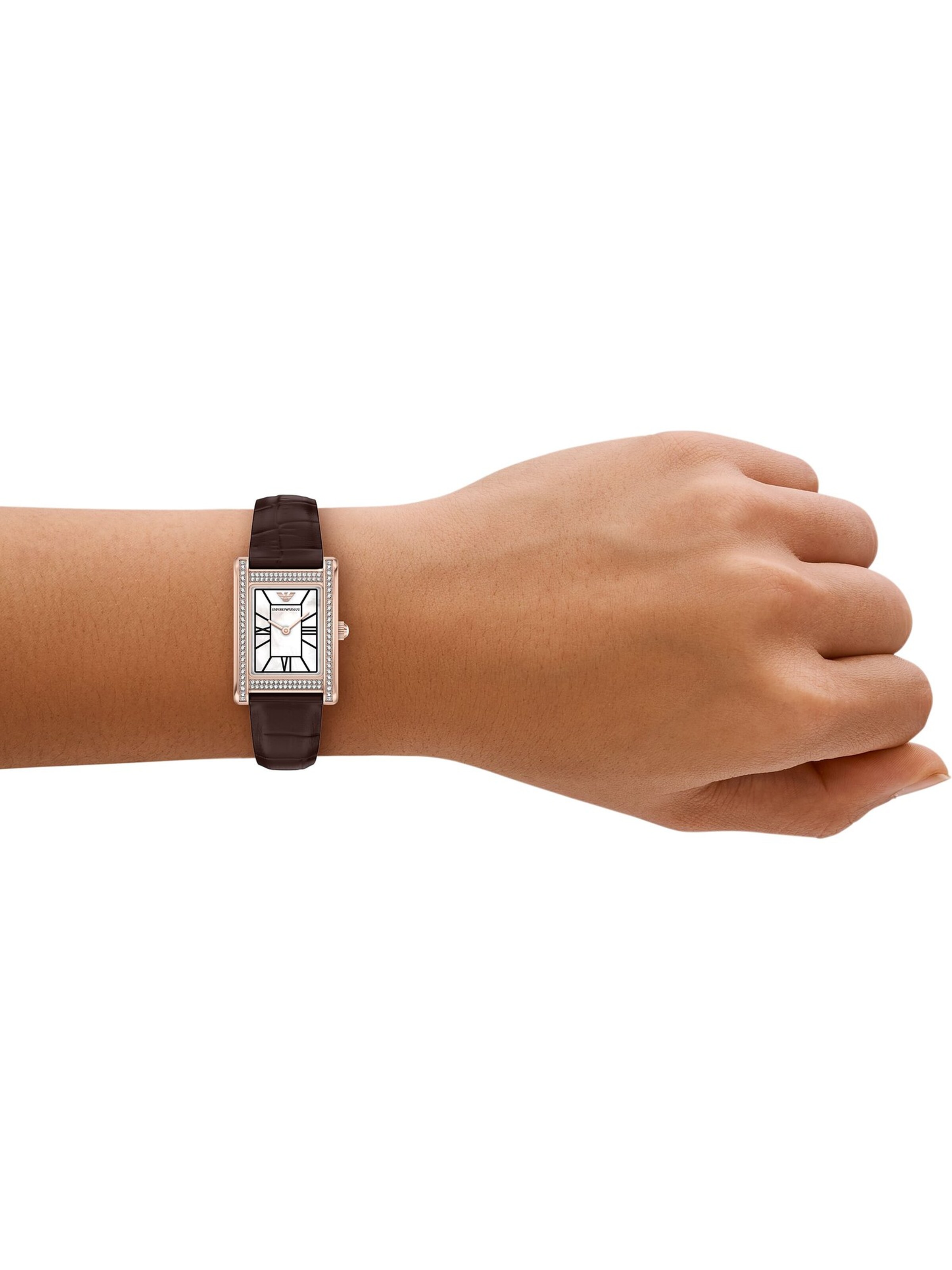 Emporio Armani Uhr in Braun: Vorderseite