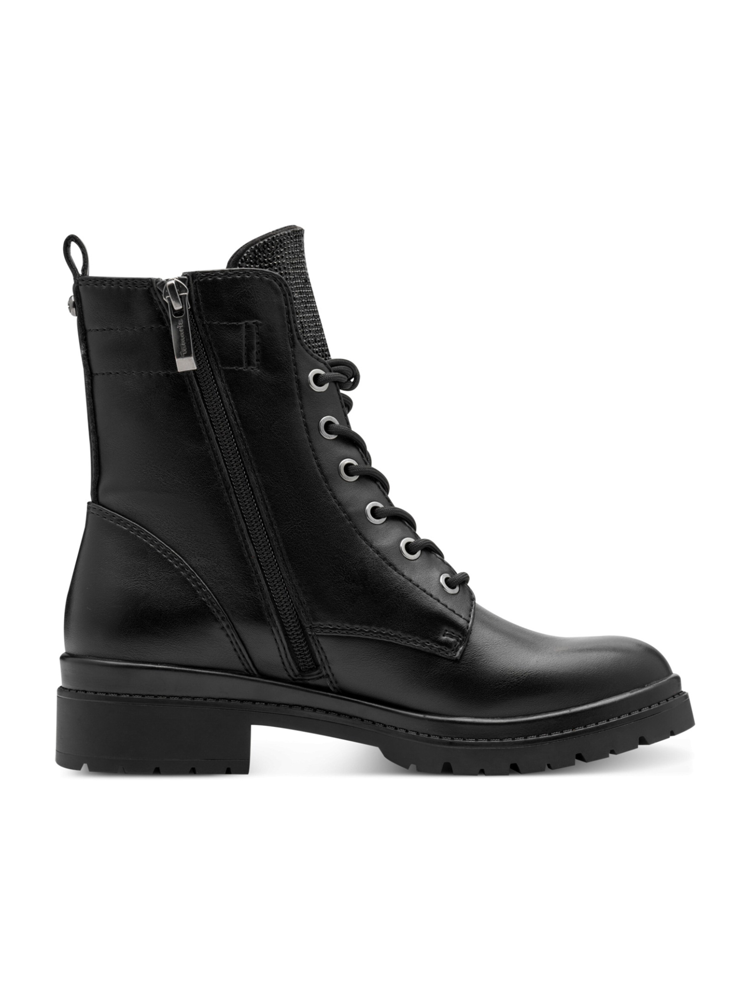 Tamaris Lace-Up Ankle Boots in Black