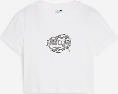 PUMA Тениска в сребърно / бяло, Преглед на продукта