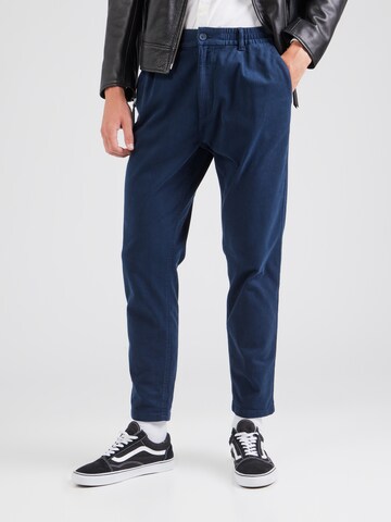 Tommy Jeans Tapered Bandplooibroek in Blauw: voorkant