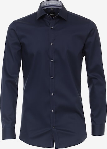 VENTI Slim fit Business Shirt in Blue: front