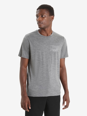 ICEBREAKER Funkční tričko 'Tech Lite II Mountain Sunset' – šedá: přední strana