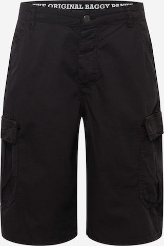 HOMEBOYLoosefit Cargo hlače 'x-tra CLAN GARGO SHORTS' - crna boja: prednji dio