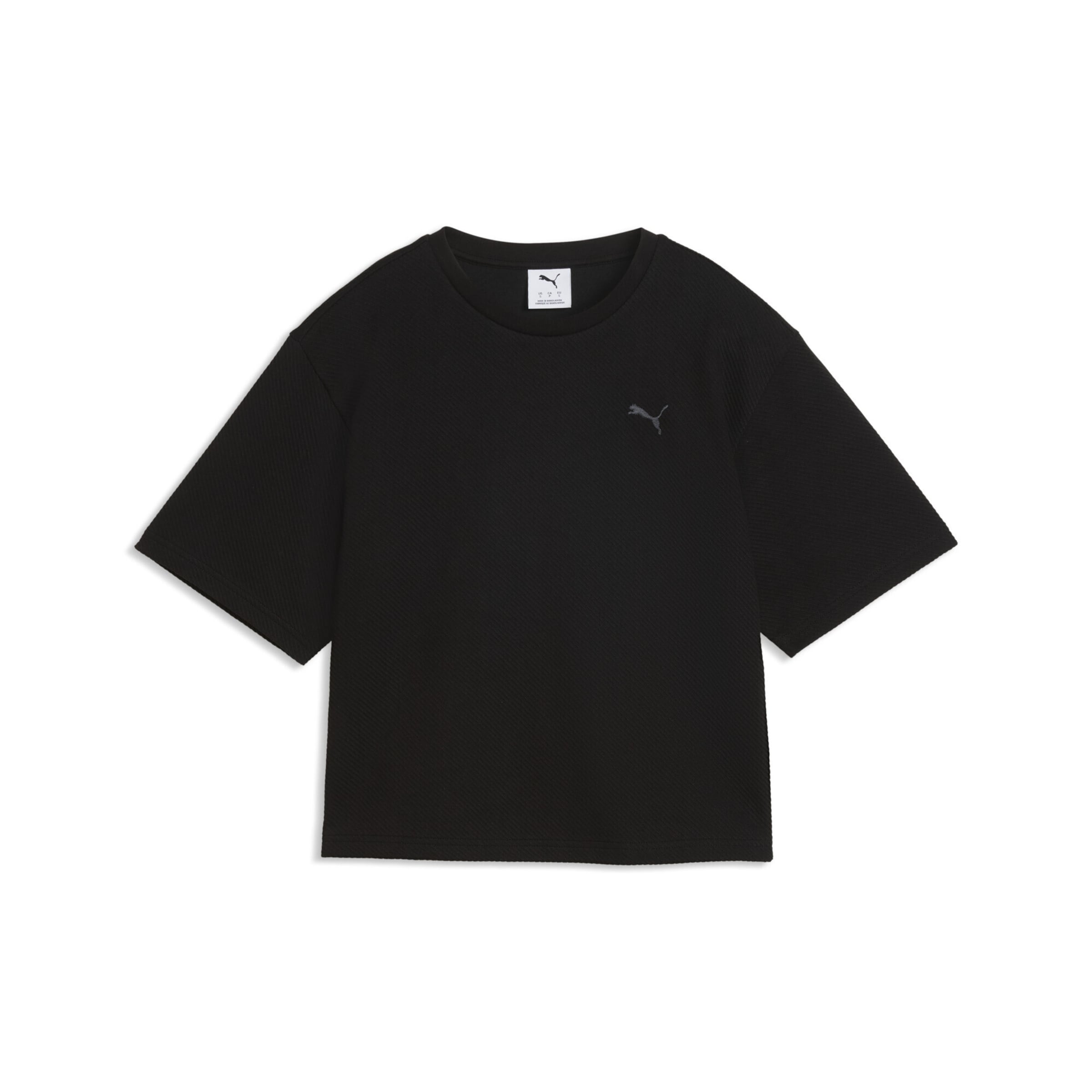 PUMA Shirt 'Essentials Elevated' in Zwart: voorkant