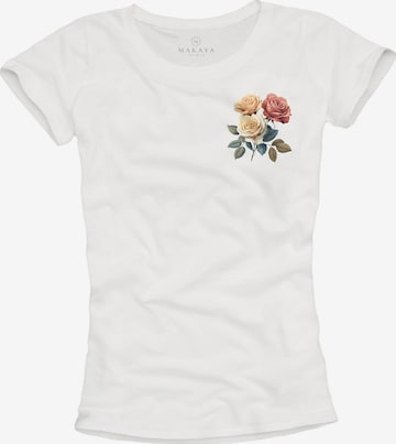 MAKAYA Shirt 'Three Roses' in White: front