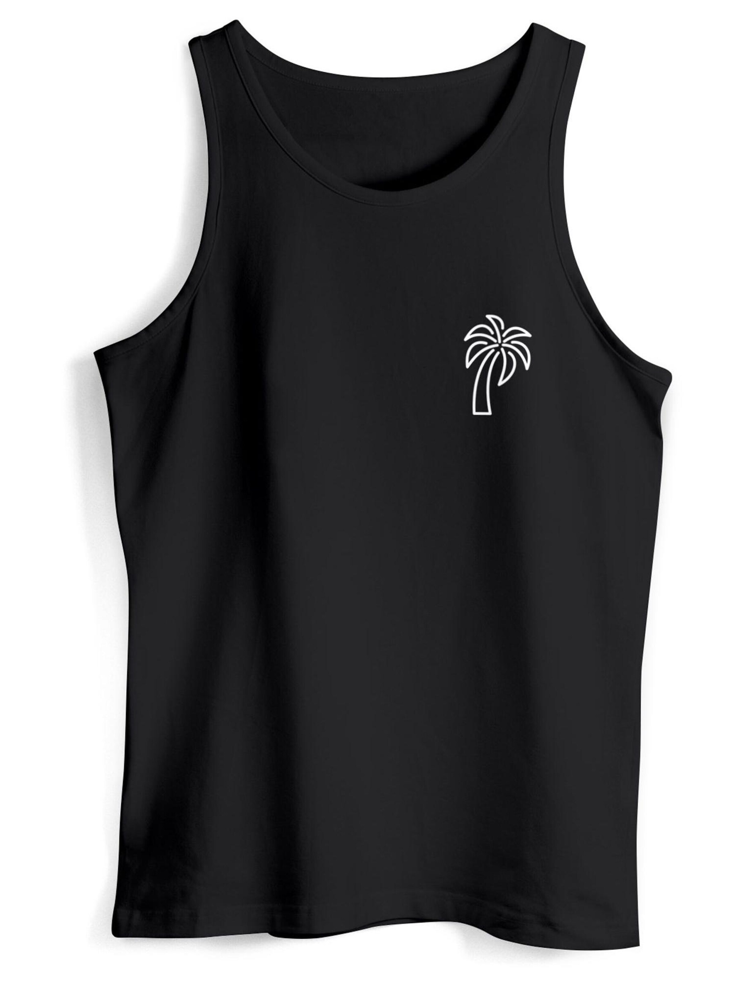 Neverless Shirt 'Palm Lineart' in Black: front