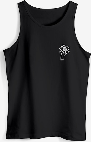 Neverless Shirt 'Palm Lineart' in Black: front