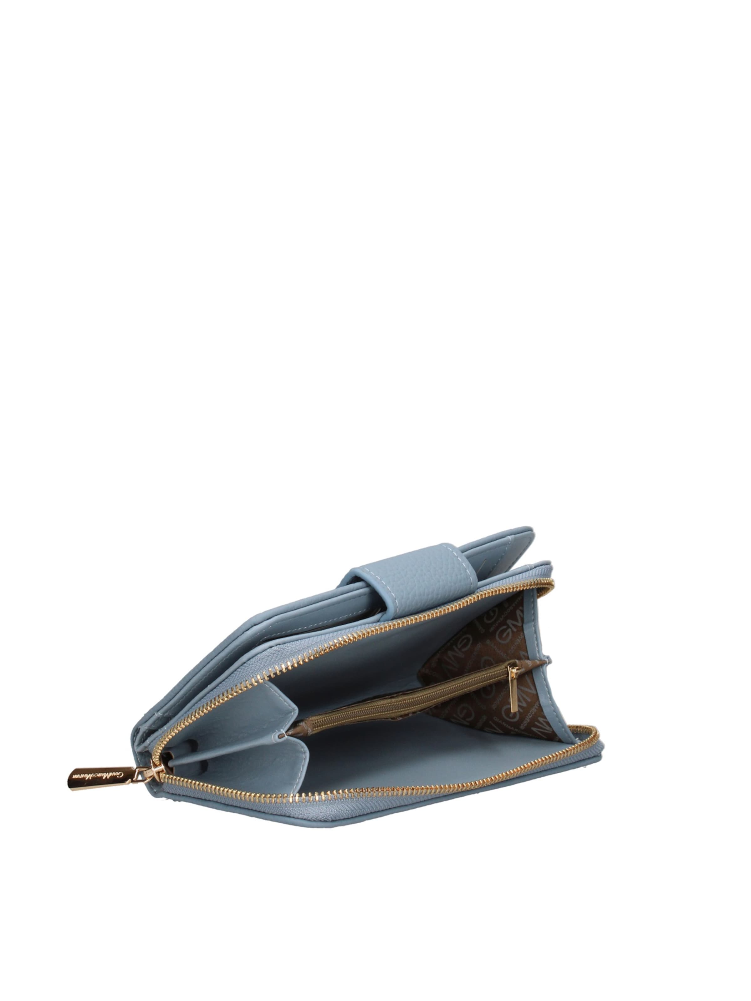 Portamonete 'Portafoglio Donna GianMarco Venturi Polyurethane Perforato Azzurro' di GianMarco Venturi in beige