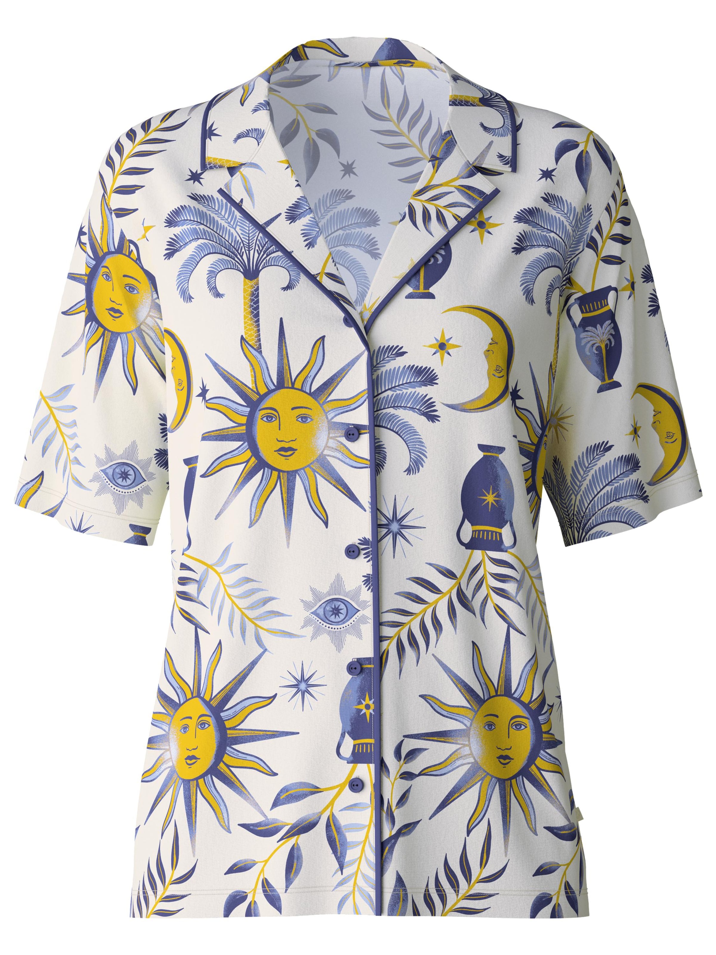CALIDA Schlafshirt 'Amalfi Journey'‌‌‌‌‌‌‌‌‌ in Beige: Vorderseite