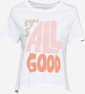 Tricou 'It's All Good' de la Rich & Royal pe alb: față