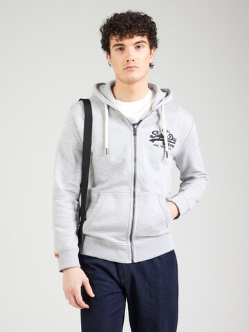 Superdry Zip-Up Hoodie in Grey: front