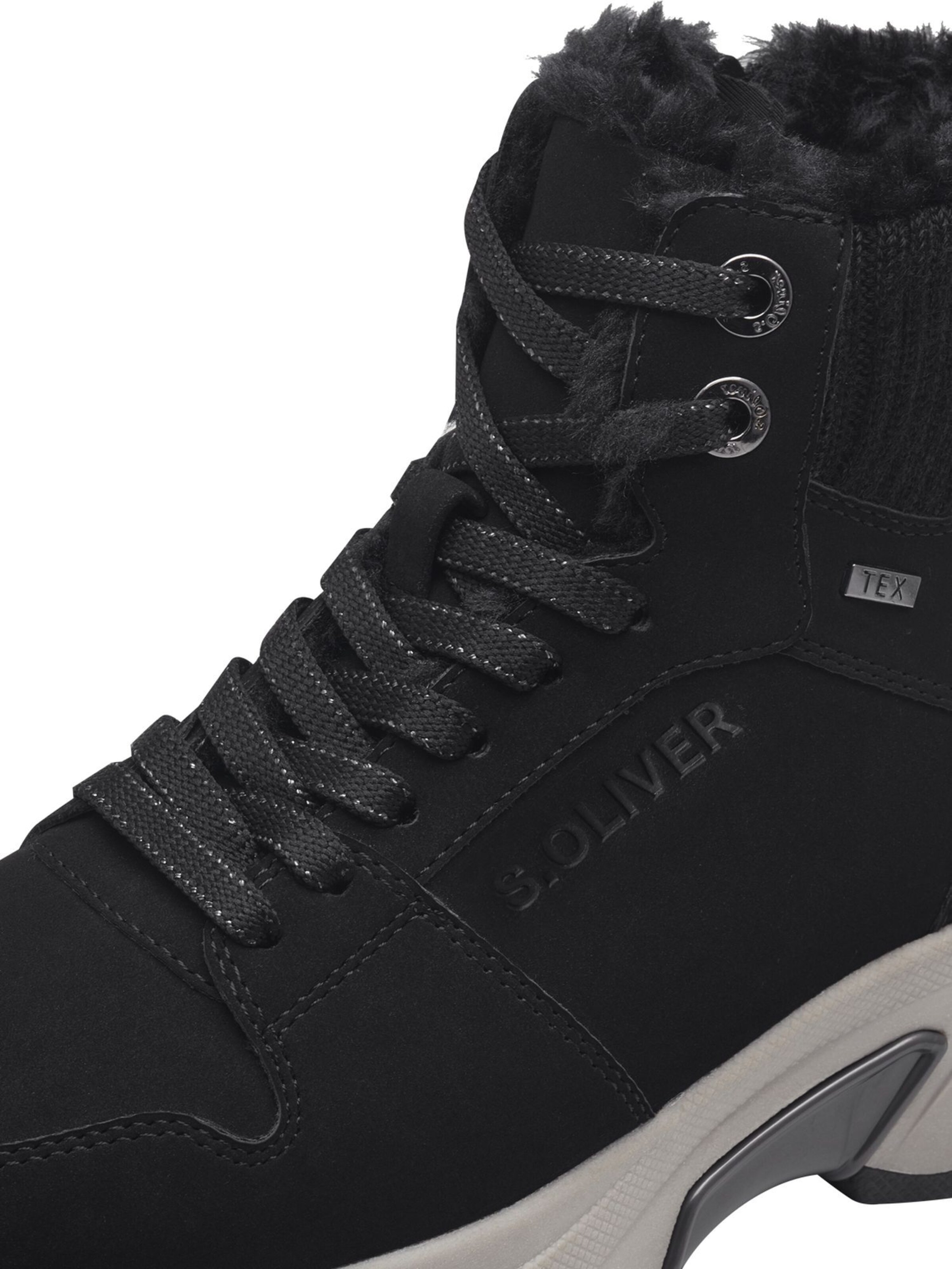 s.Oliver Schnürstiefelette in Schwarz