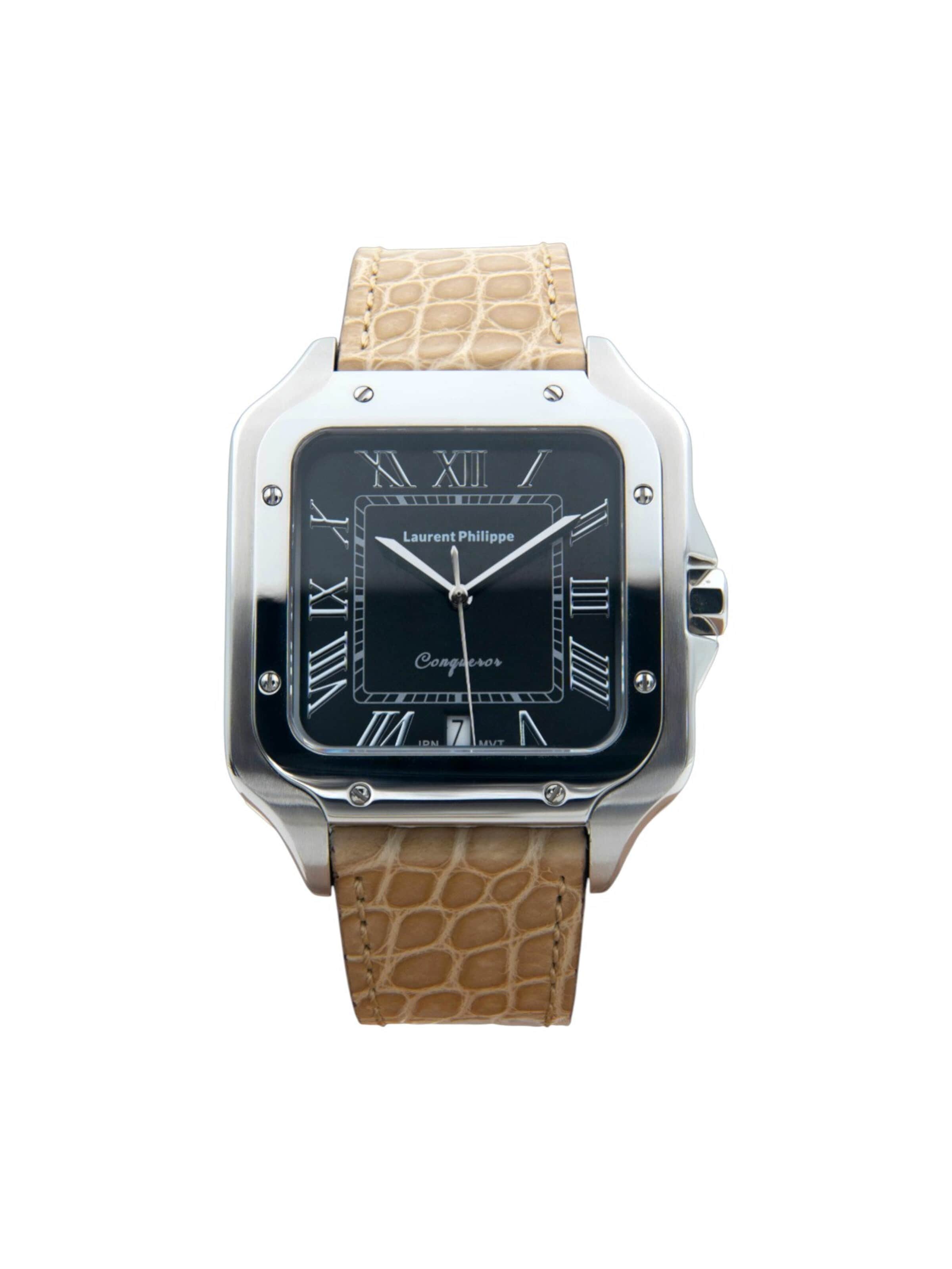Laurent Philippe Analoog horloge 'Conqueror Black Orlov – Desert Pearl' in Bruin: voorkant