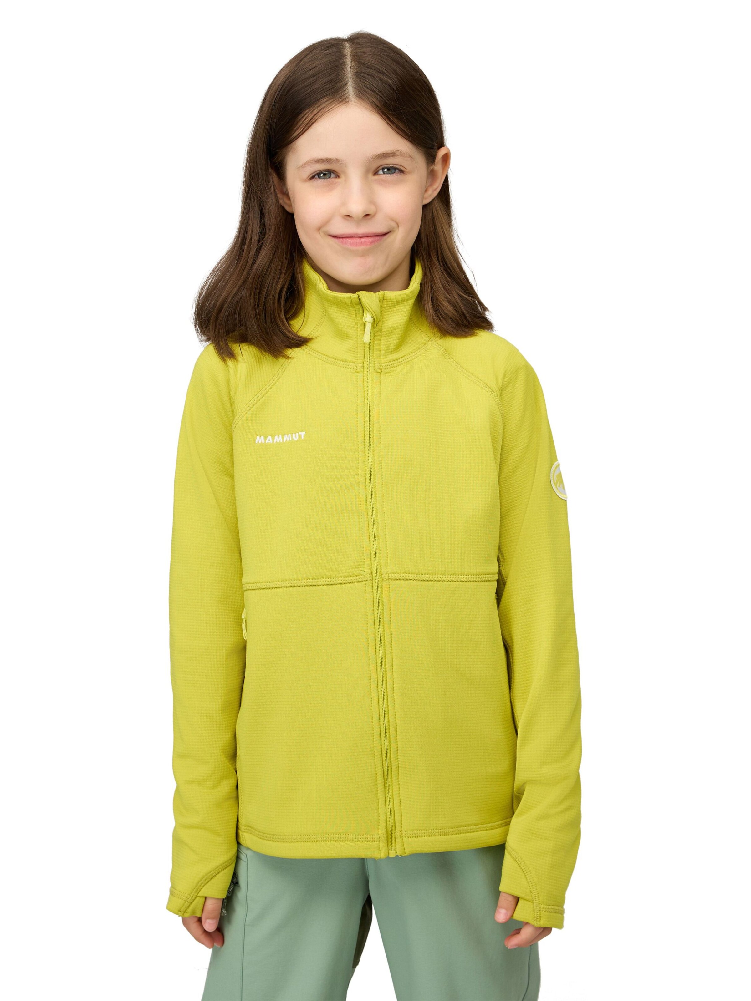 MAMMUT Athletic Fleece Jacket 'Taiss' in Yellow: front