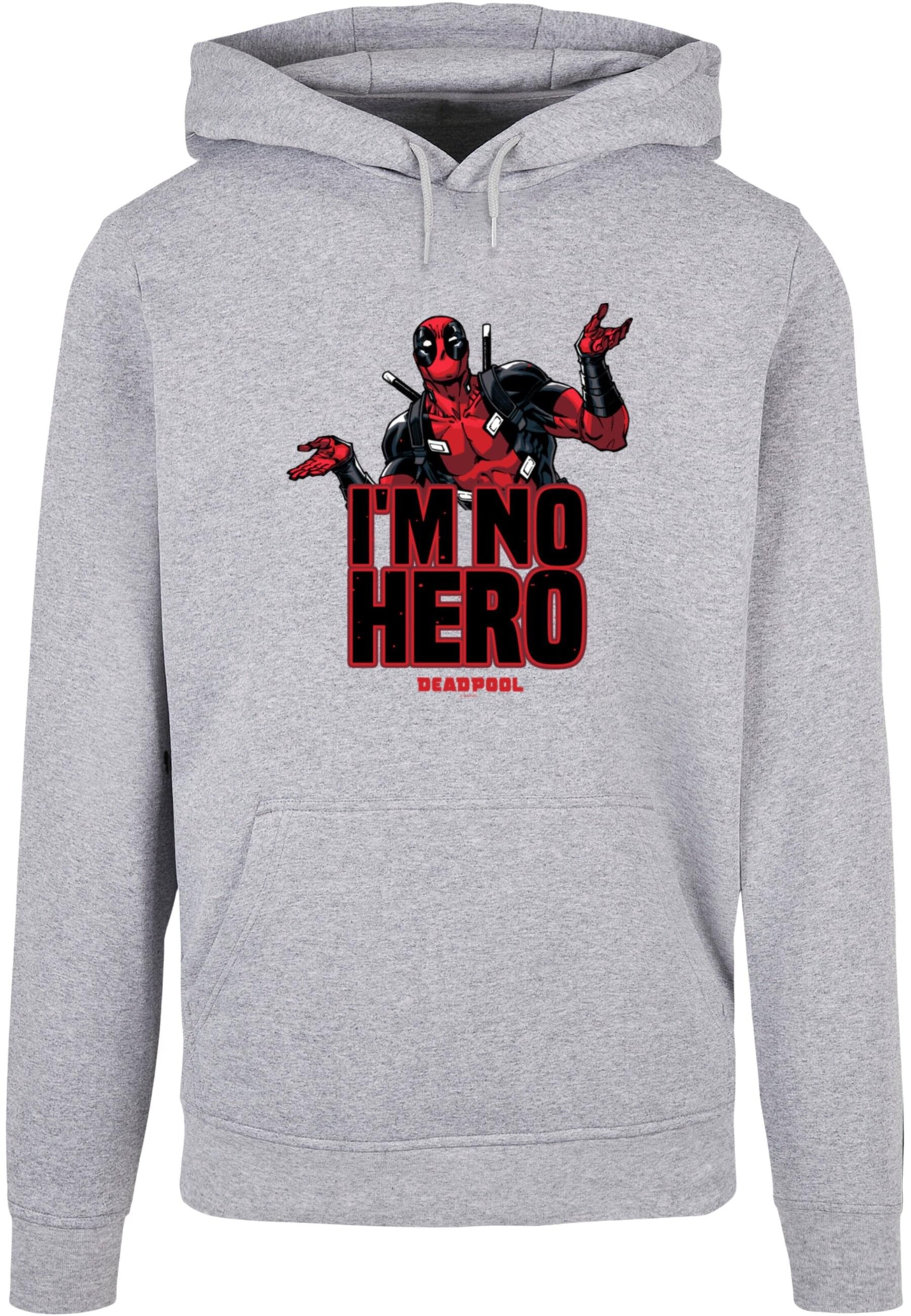 ABSOLUTE CULT Sweatshirt 'Deadpool - I Am No Hero' in Grijs: voorkant