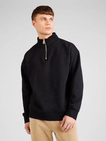 TOPMANSweater majica - crna boja: prednji dio