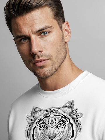 Neverless Sweatshirt 'Tiger' in White