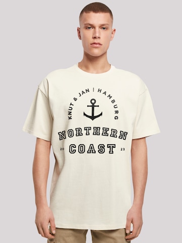 F4NT4STIC Shirt 'Northern Coast Nordsee Knut & Jan Hamburg' in Beige: voorkant