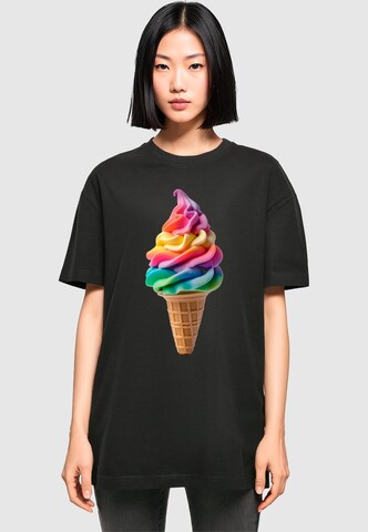 Merchcode Shirt 'Pride Scoops' in Zwart: voorkant