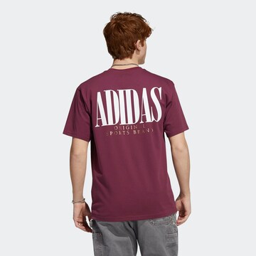 ADIDAS ORIGINALS T-Shirt 'Trefoil Script' in Rot