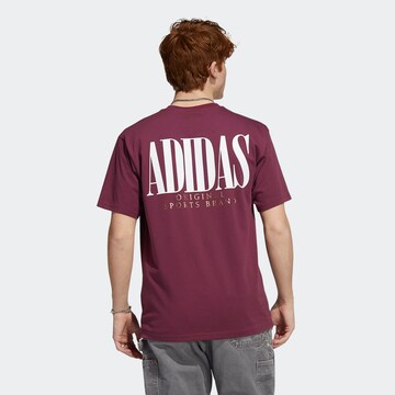 Tricou 'Trefoil Script' de la ADIDAS ORIGINALS pe roșu