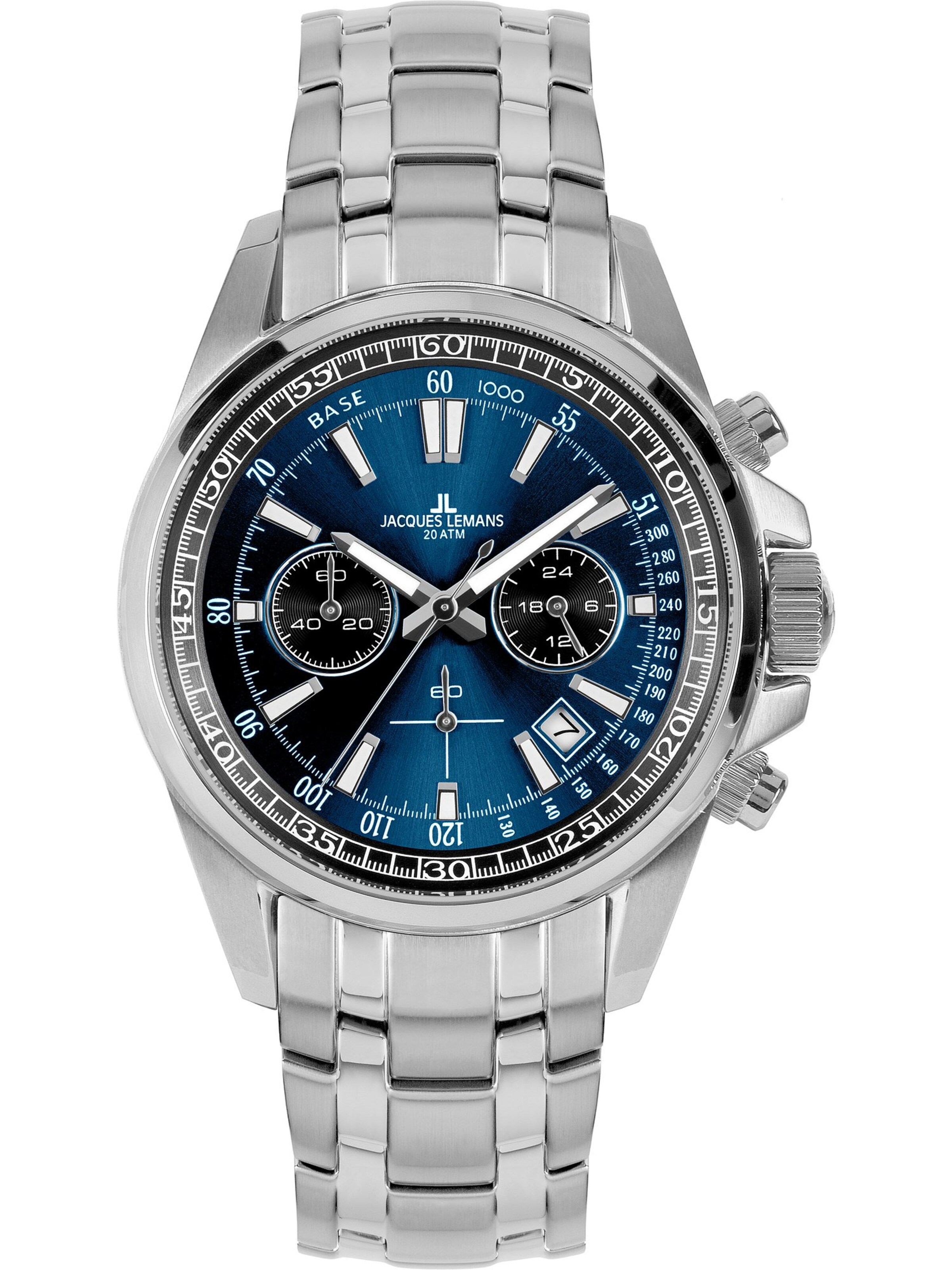 Jacques Lemans Analoguhr in Blau: Vorderseite