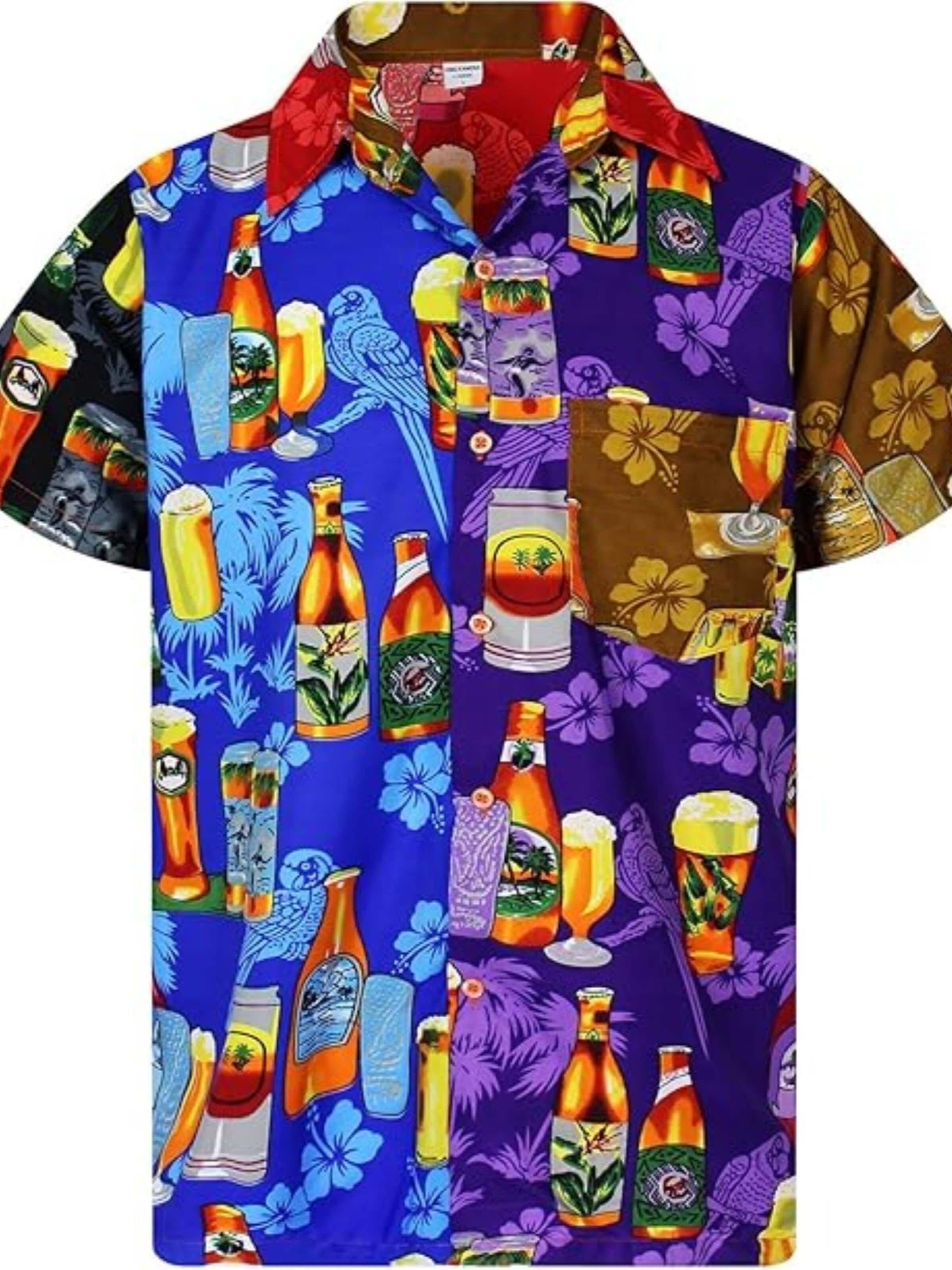 Maglietta 'Beerbottle' di King Kameha in colori misti: frontale