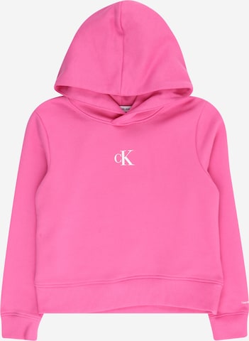 Sweat-shirt Calvin Klein Jeans en rose : devant