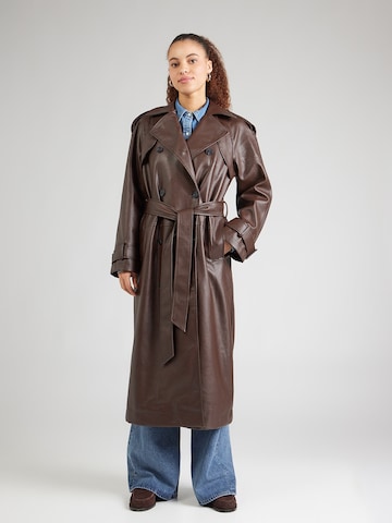Manteau mi-saison 'NOA' TOPSHOP en marron : devant