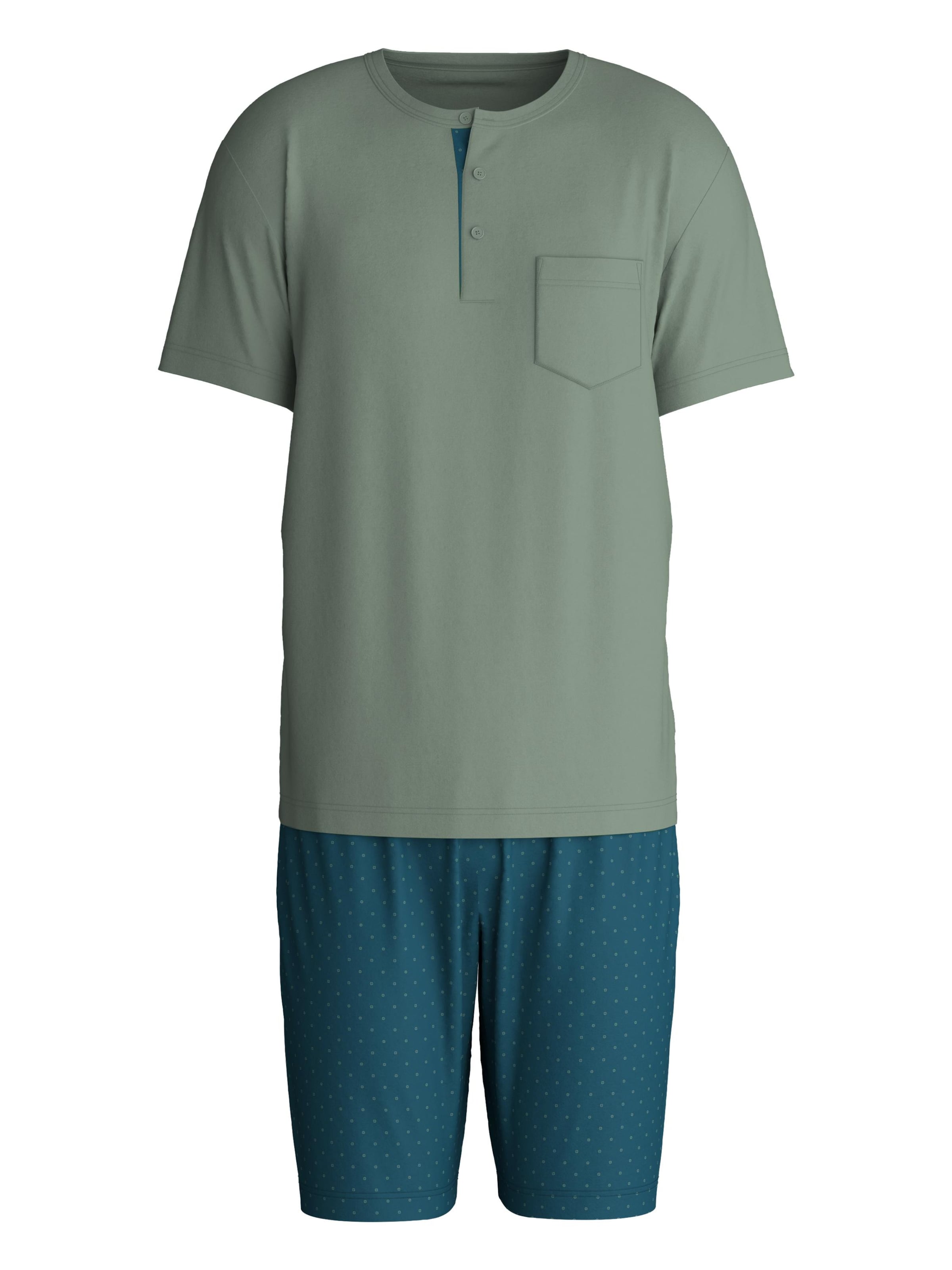 CALIDA Short Pajamas 'Relax Imprint' in Green: front
