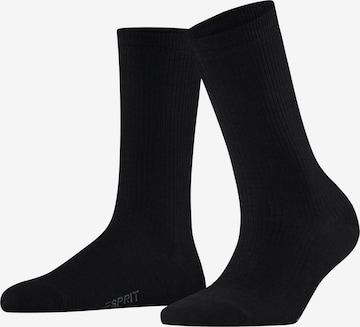 ESPRIT Socken 'Reflection Rib' in Schwarz: Vorderseite