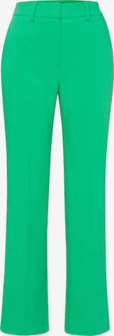 zero Slim fit Pleated Pants in Green: front