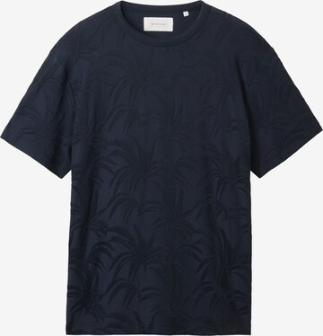 T-Shirt 'Jacquard' TOM TAILOR en bleu : devant