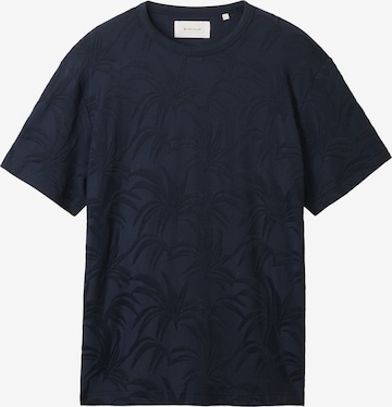 TOM TAILOR T-shirt 'Jacquard' i blå: framsida