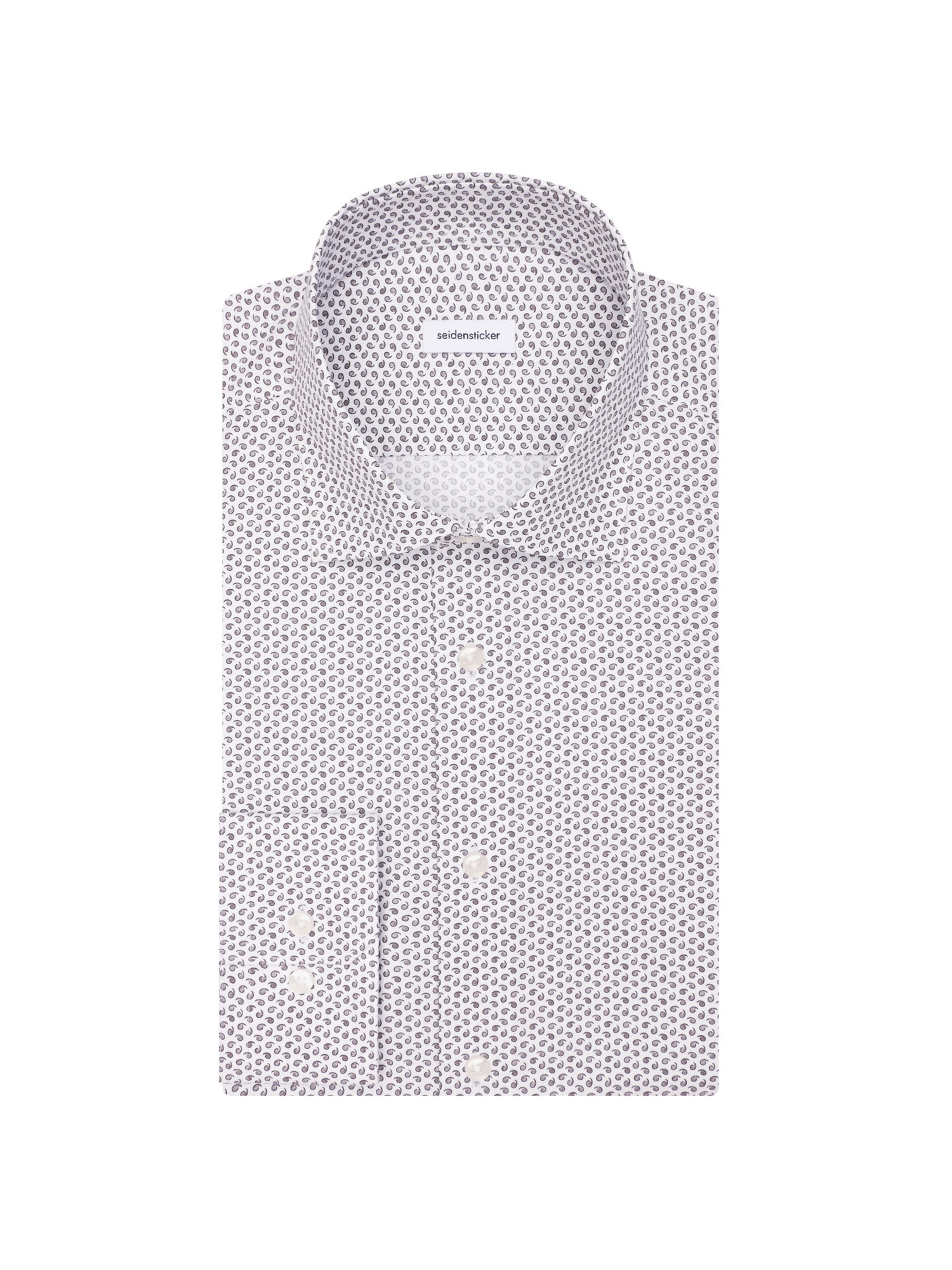 Coupe slim Chemise business 'Schwarze Rose' SEIDENSTICKER en gris