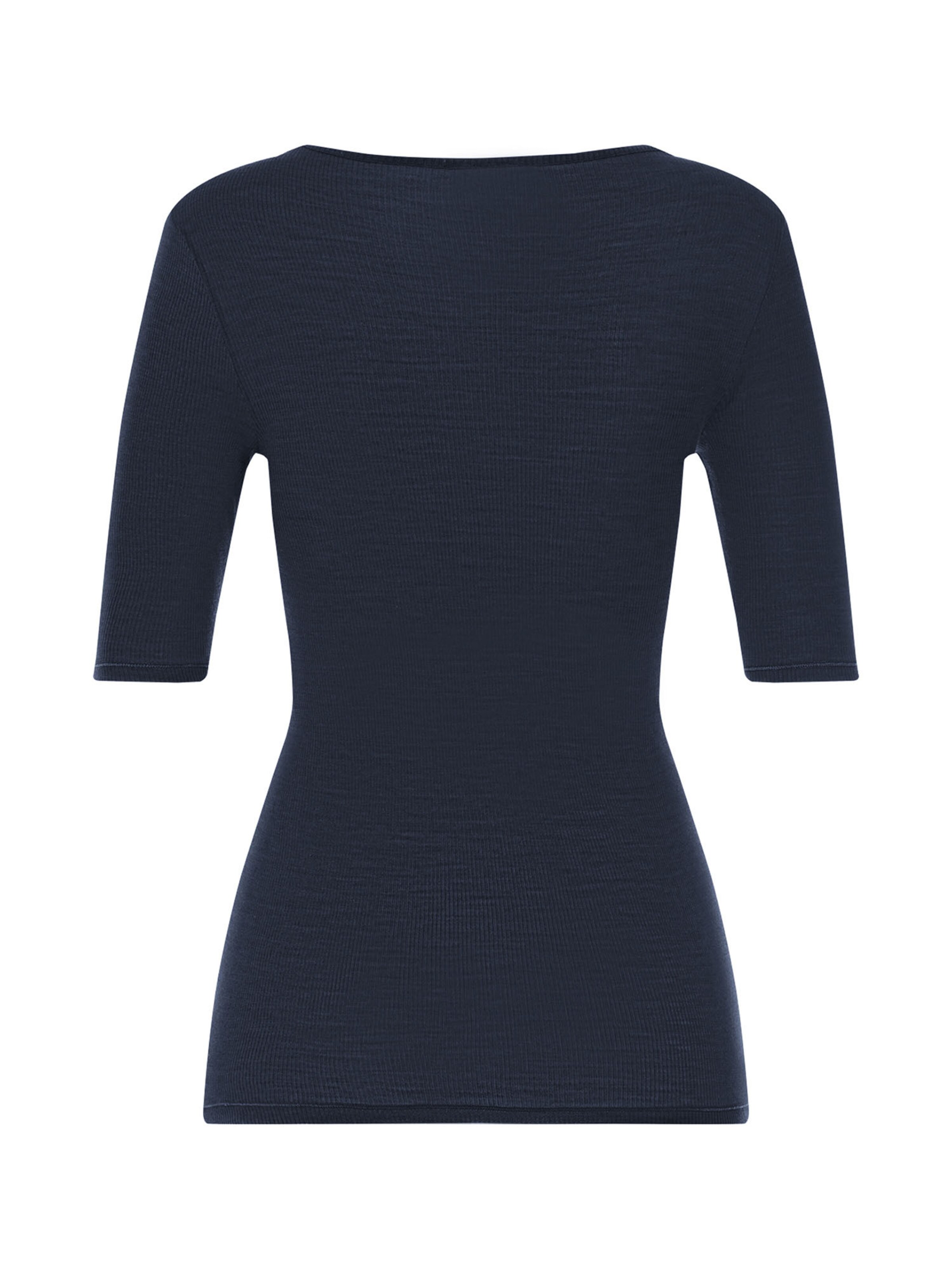Hanro Shirt ' Woolen Lace ' in Blauw