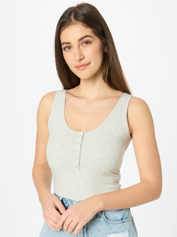 Abercrombie & Fitch Shirt bodysuit in Grey: front