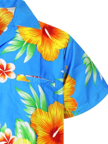 King Kameha Shirt 'Paradise Flower' in Blue