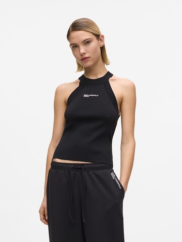 KARL LAGERFELD JEANS - Top de punto en negro: frente