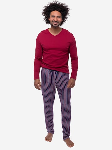 Mey Pyjama lang 'Graphic Stripes' in Rot